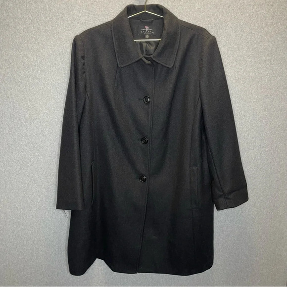 CG Collections by Gallery Wool Charcoal Trench Peacoat Plus Size NWT 2X - Picture 1 of 10